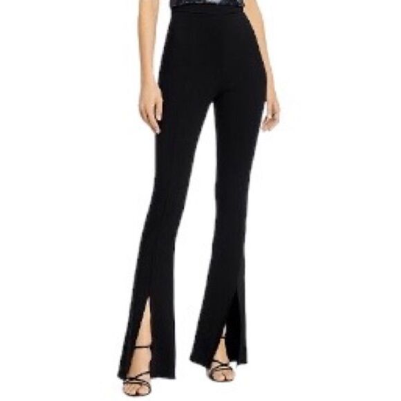 NEW Cushnie black high waisted split ankle flare pants size 10 flowy luxurious - Picture 1 of 11